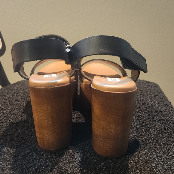 Steve Madden Marena Slingback Platform (Size 37/US 7) Black and wood - Picture 2 of 6